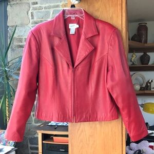 Vintage Jacqueline Ferrar cropped Leather Jacket.